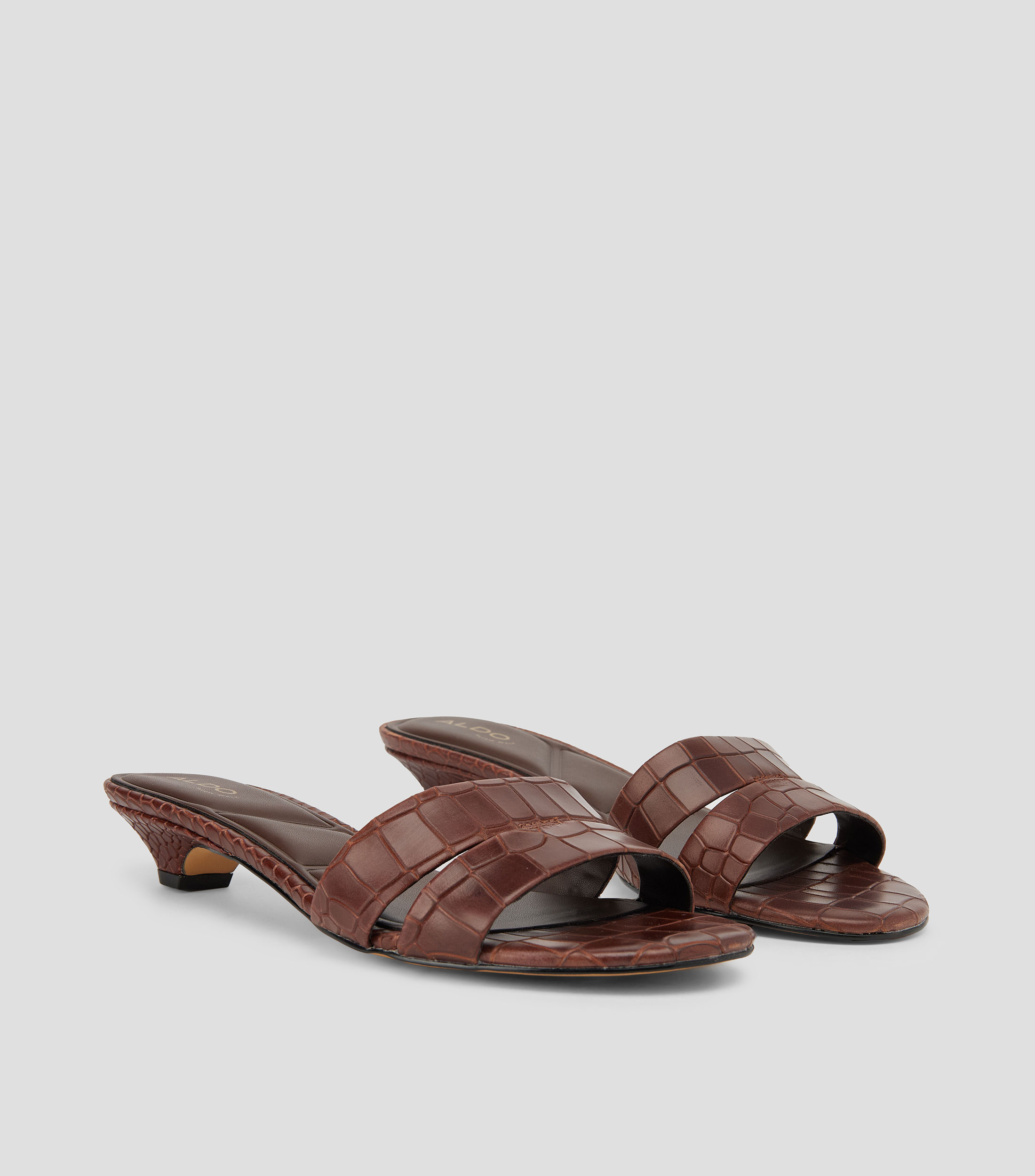 Sandalias tacón bajo ancho animalskin Mujer